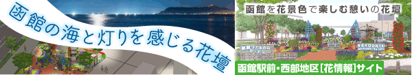 函館を花景色で楽しく憩いの花壇 函館駅前・西部地区［花情報］サイト